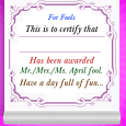 April Fool's Day Certificate