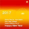 New Year Thank You Greeting Card 2018