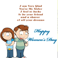 Womens Day wishes cards, Womens Day sister wishes greetings